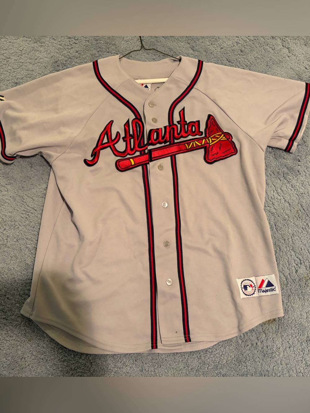 Majestic Atlanta Braves Chipper Jones MLB Baseball Jersey size Large